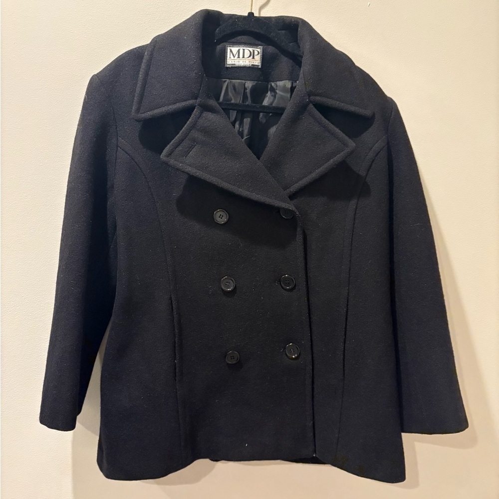 MDP Women's Classic Black Peacoat